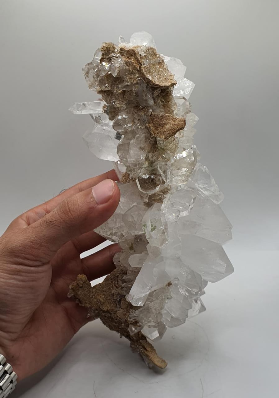Quartz Var. Faden Quartz With Double Terminated Tabular Crystals On Matrix