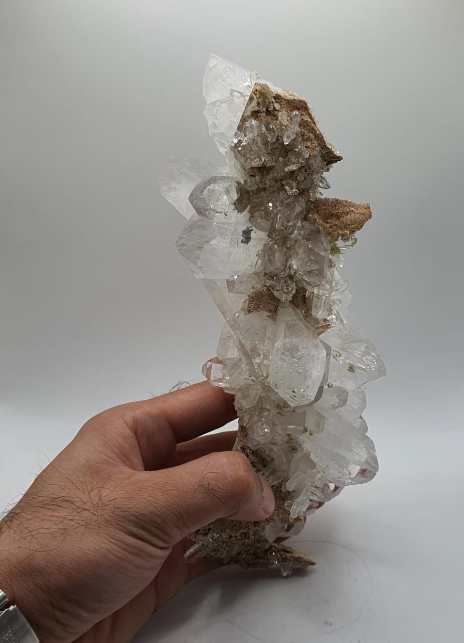 Quartz Var. Faden Quartz With Double Terminated Tabular Crystals On Matrix