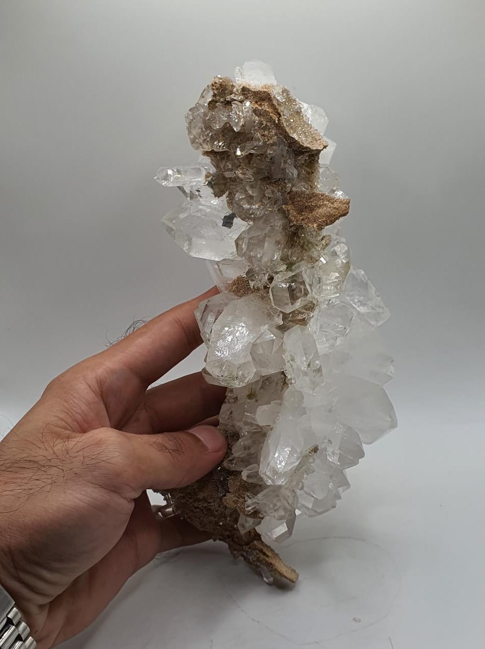 Quartz Var. Faden Quartz With Double Terminated Tabular Crystals On Matrix