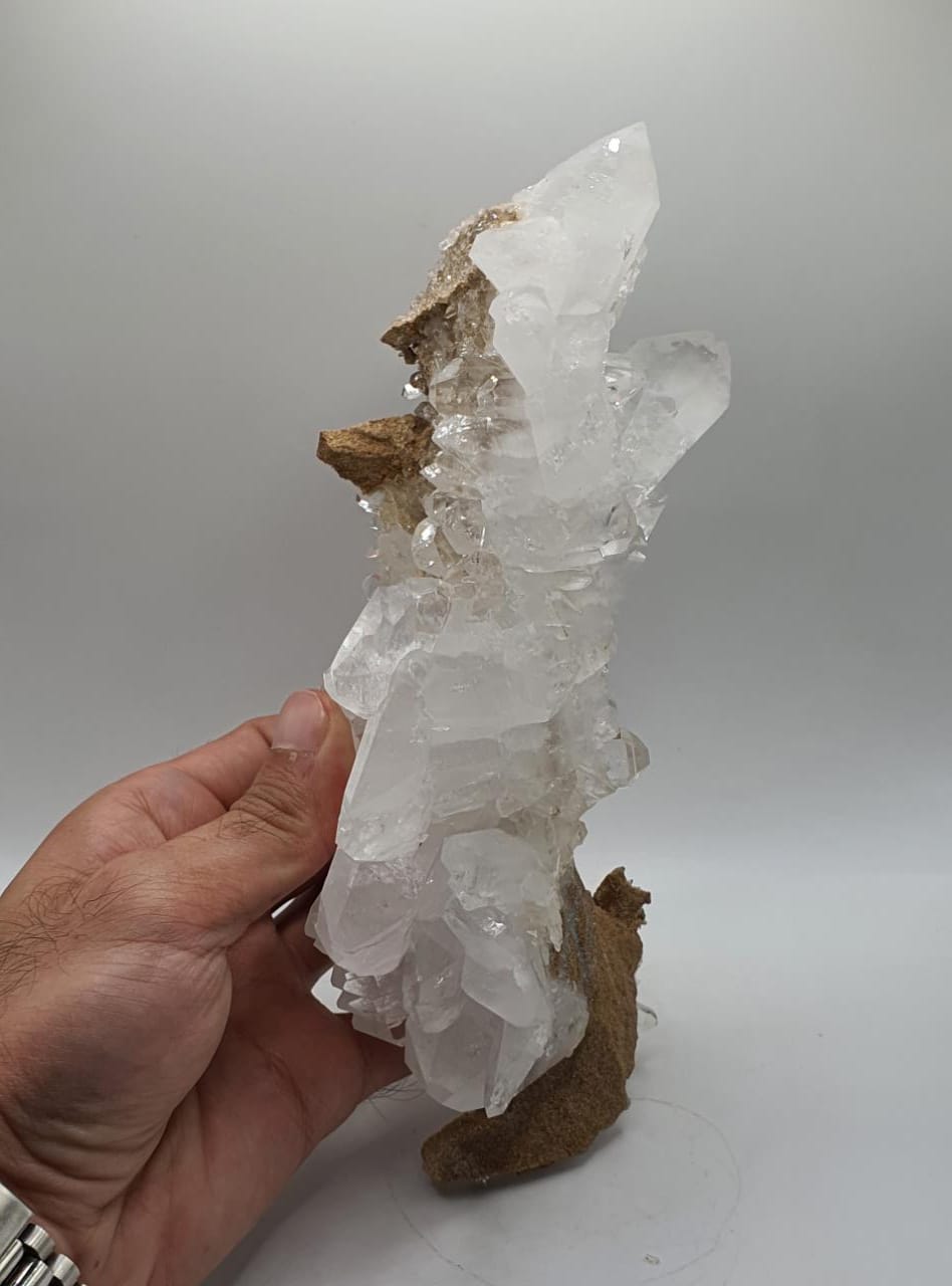 Quartz Var. Faden Quartz With Double Terminated Tabular Crystals On Matrix