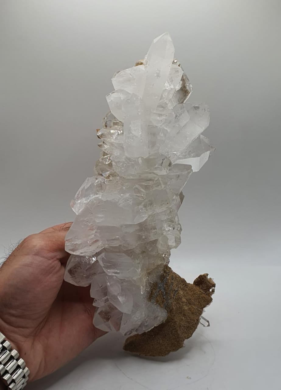 Quartz Var. Faden Quartz With Double Terminated Tabular Crystals On Matrix
