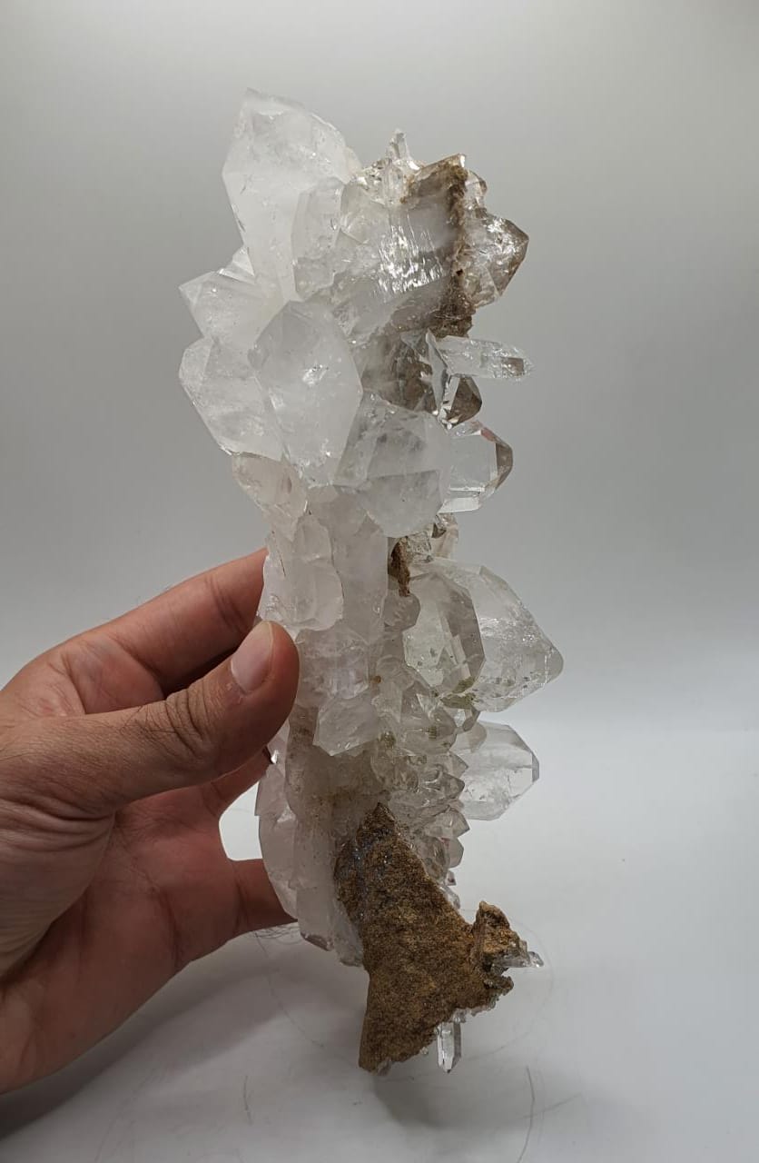 Quartz Var. Faden Quartz With Double Terminated Tabular Crystals On Matrix