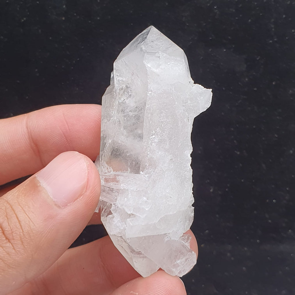 Robust Cluster Of Pointed Terminated Quartz With Vitreous Wet luster
