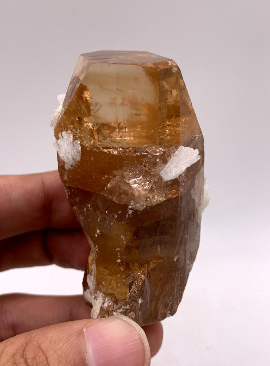 Saturated Color Gem Topaz With White Cleavelandite