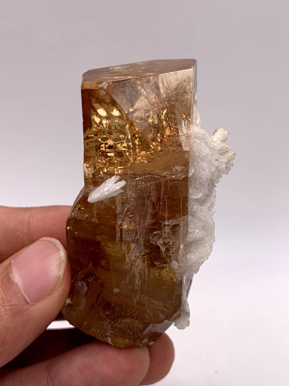 Saturated Color Gem Topaz With White Cleavelandite