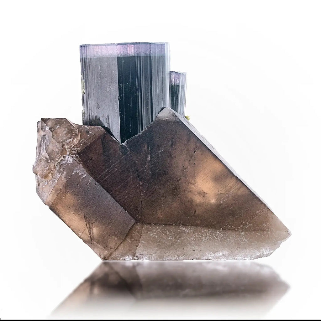 Purple Cap Twin Tourmaline on Quartz