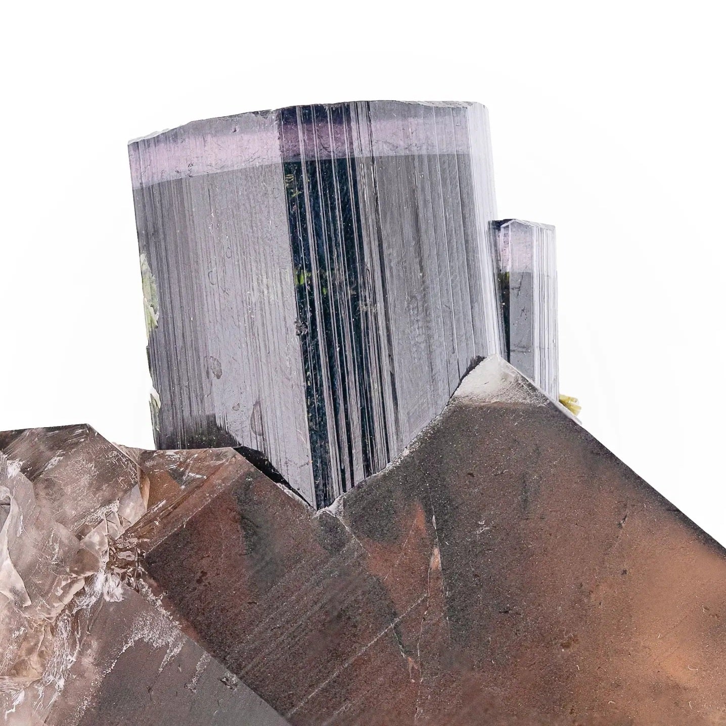 Purple Cap Twin Tourmaline on Quartz