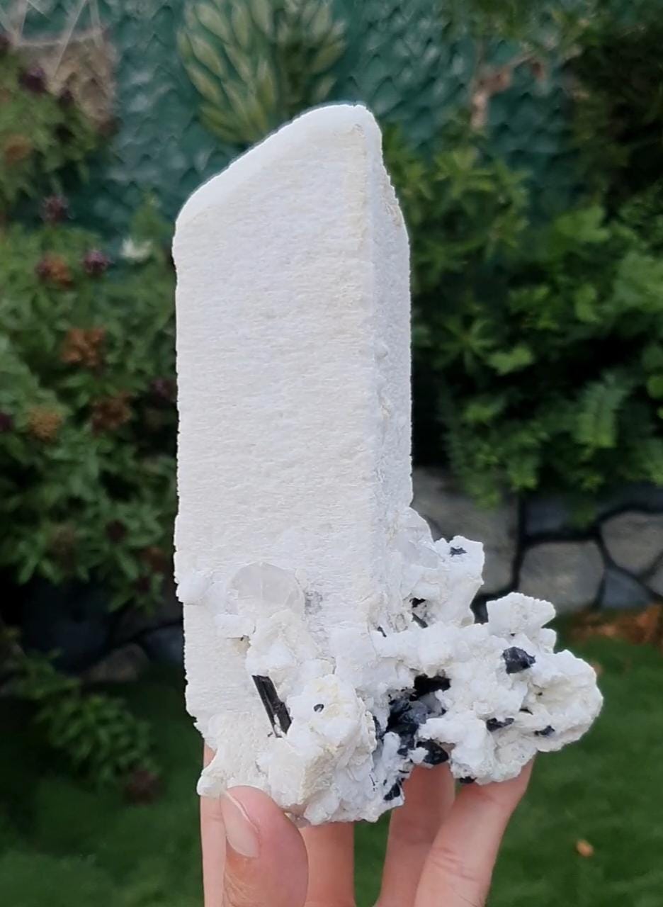 Sculptural And Attractive Piece Of Microcline Feldspar On Cleavelandite With Schorl