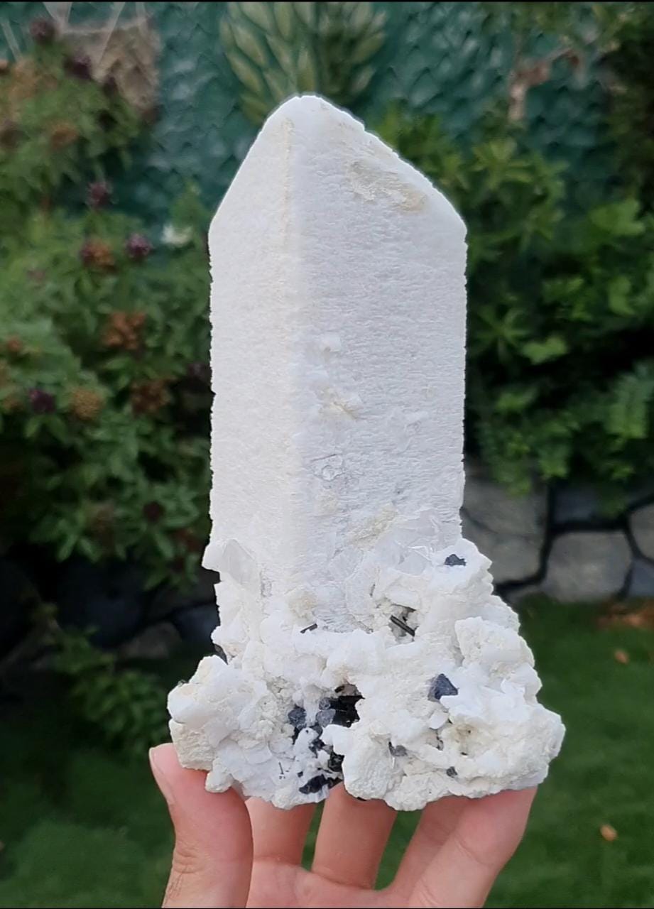 Sculptural And Attractive Piece Of Microcline Feldspar On Cleavelandite With Schorl