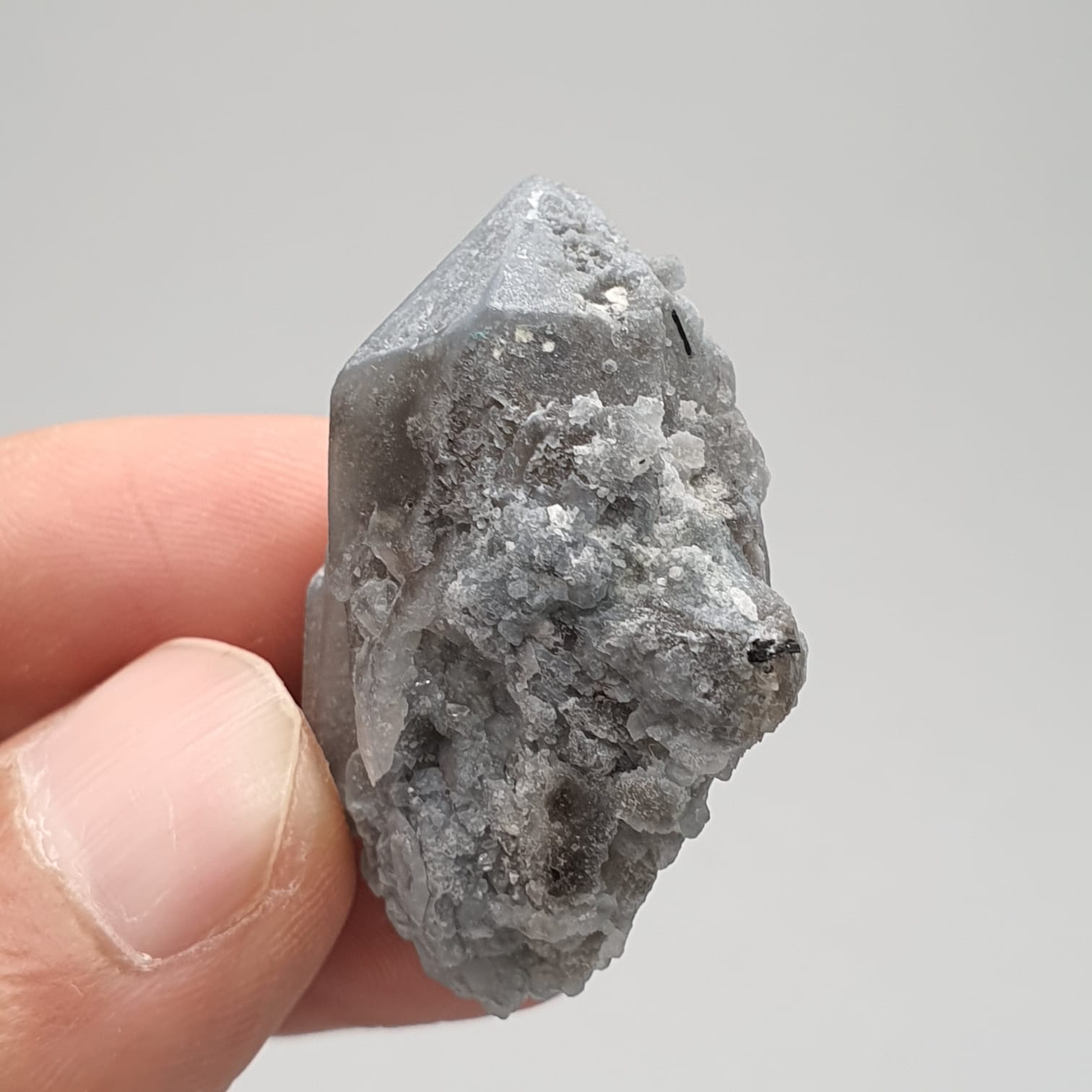 Sculptural Blue Quartz With Pointed Termination