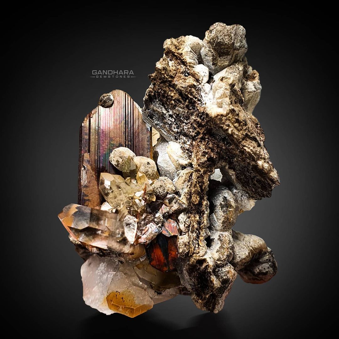 34 Grams Vibrant Red Brookite Crystal on Quartz