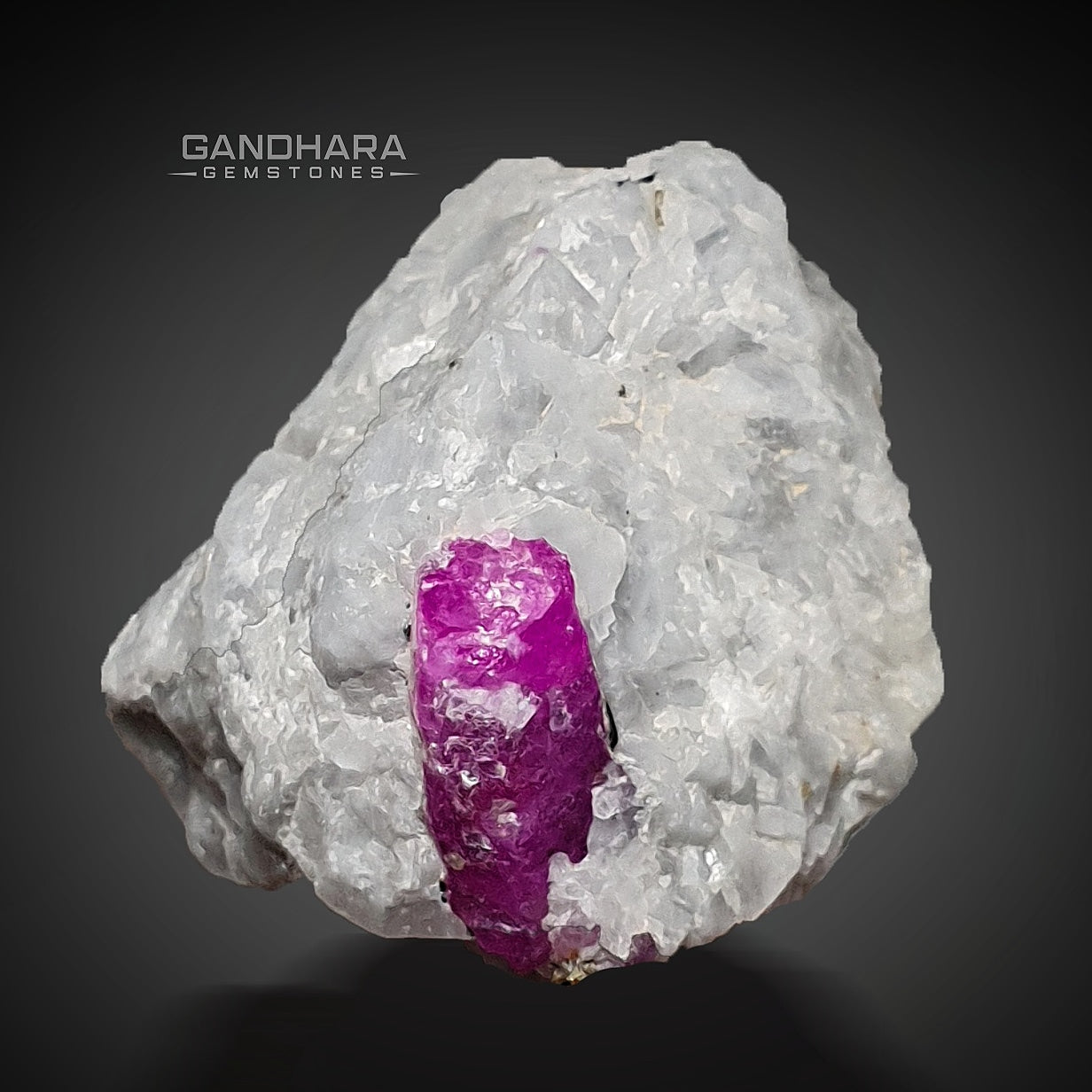 20 Grams Vibrant Red Ruby Crystal on Marble Matrix with Pyrite