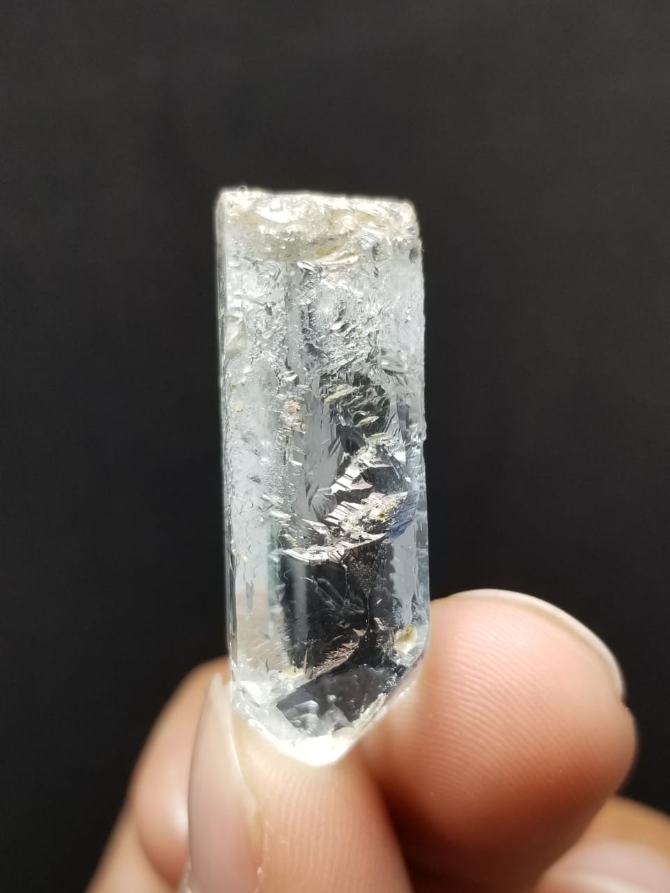 9.85 Gram Natural Etched Aquamarine Crystal with Unusual Bullet Termination