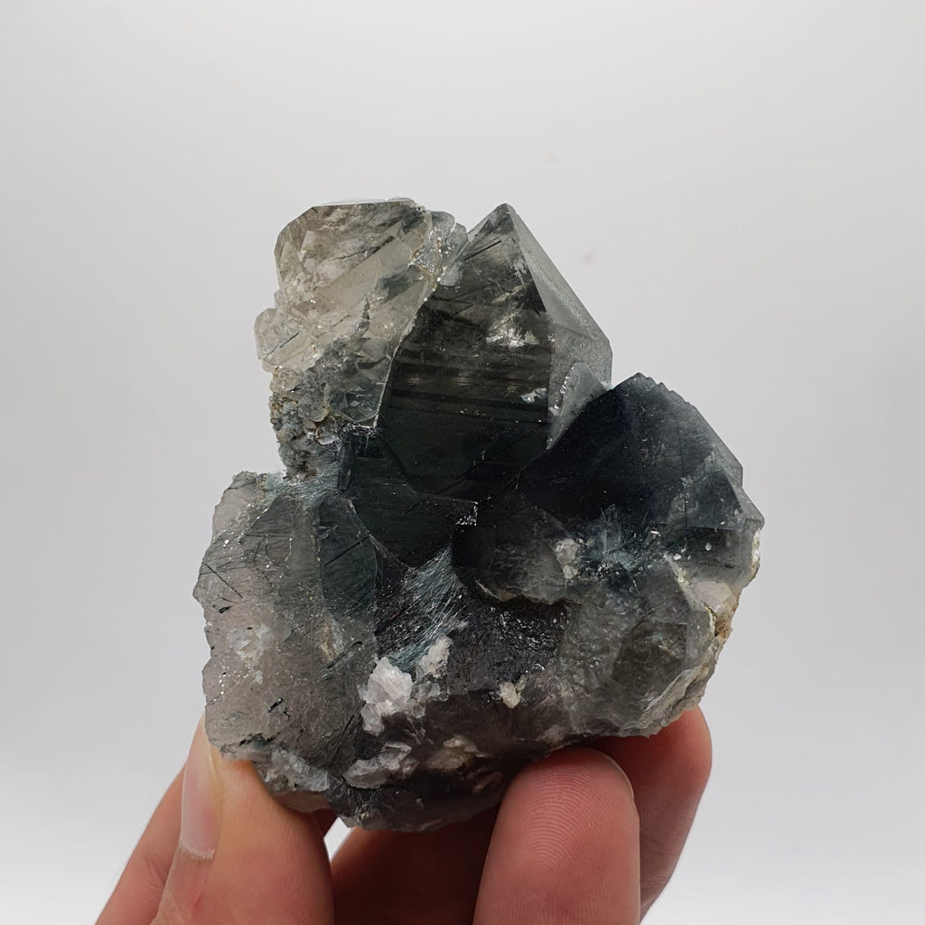 Lovely And Rare Variety Blue Quartz With Byssolite