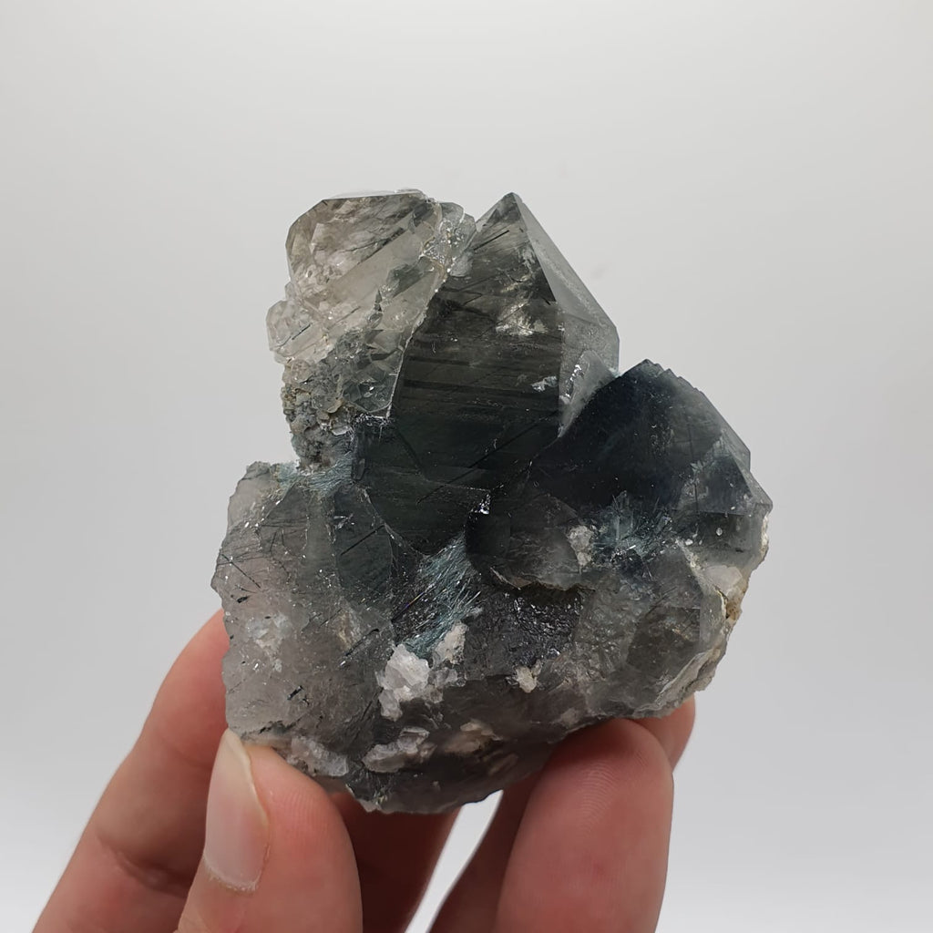 Lovely And Rare Variety Blue Quartz With Byssolite