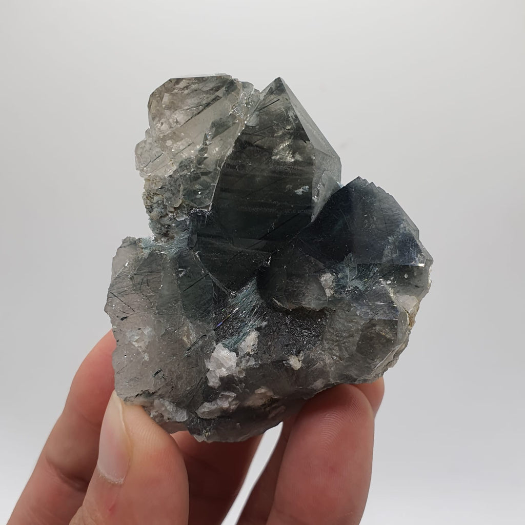 Lovely And Rare Variety Blue Quartz With Byssolite