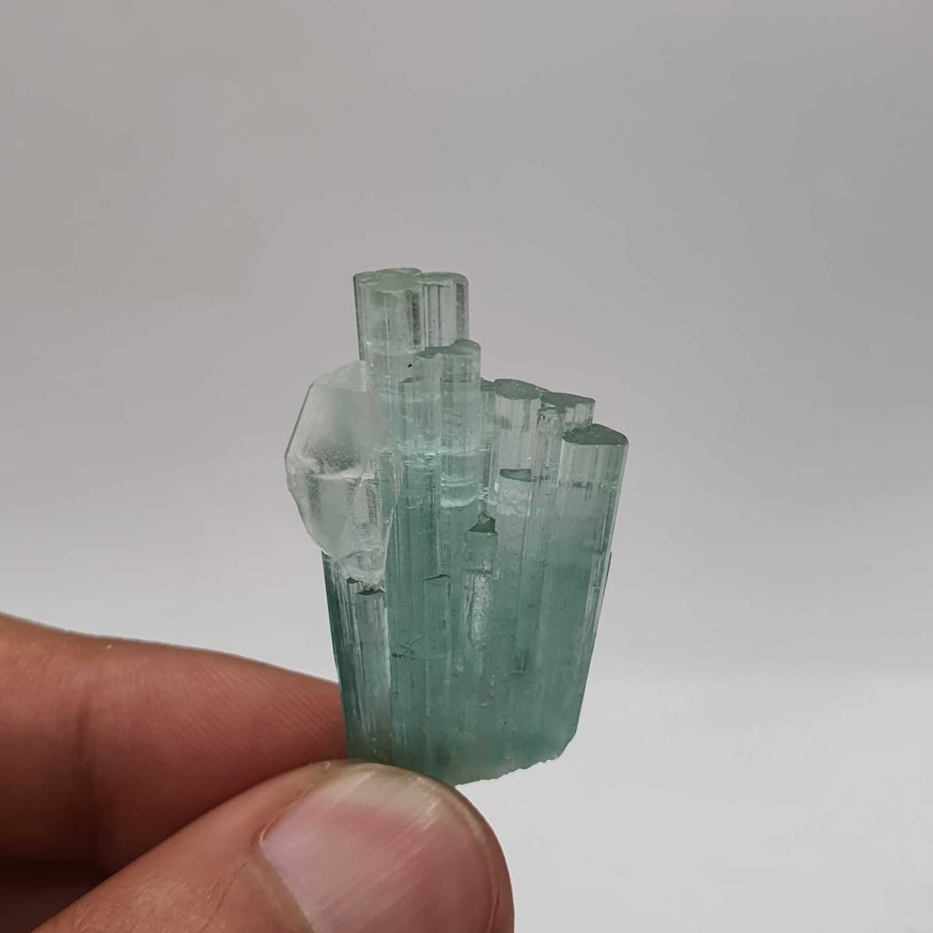Lovely Seafoam Blue Tourmaline Cluster With Quartz