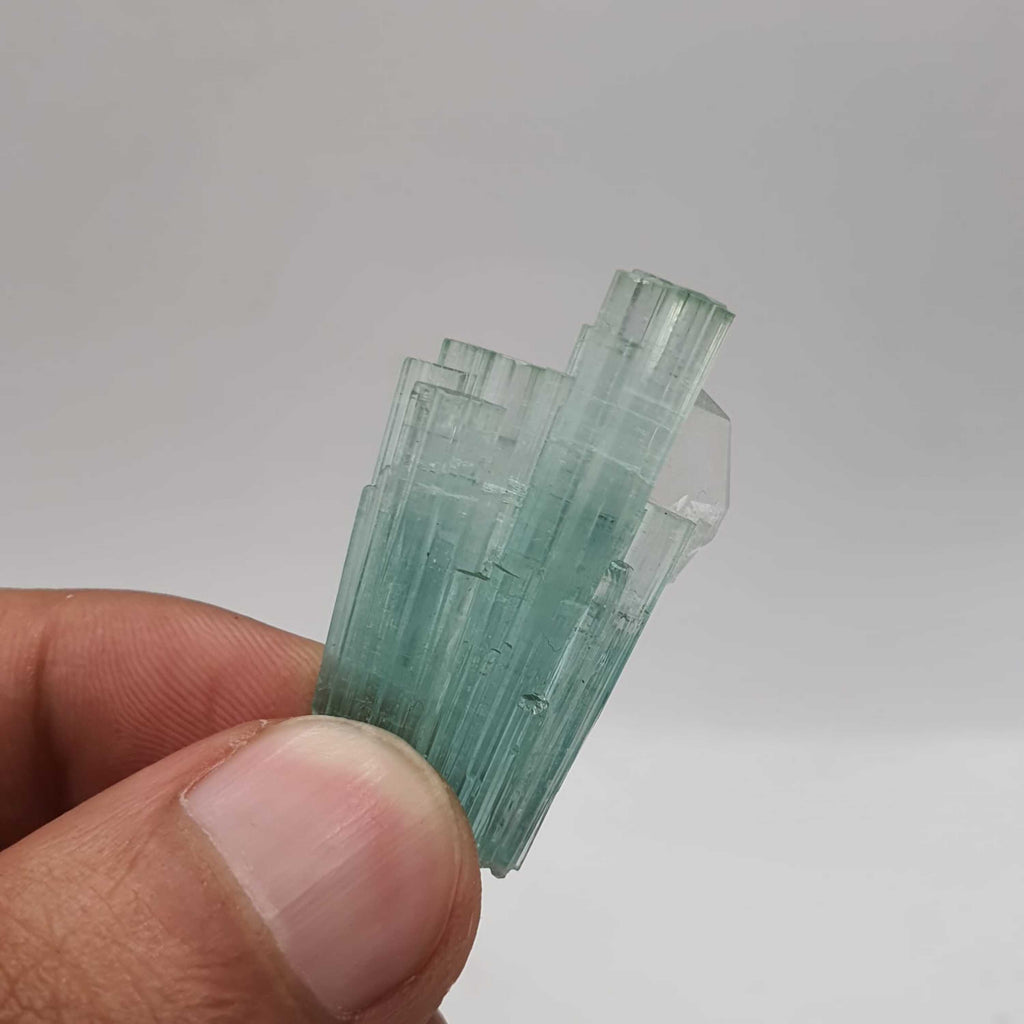 Lovely Seafoam Blue Tourmaline Cluster With Quartz