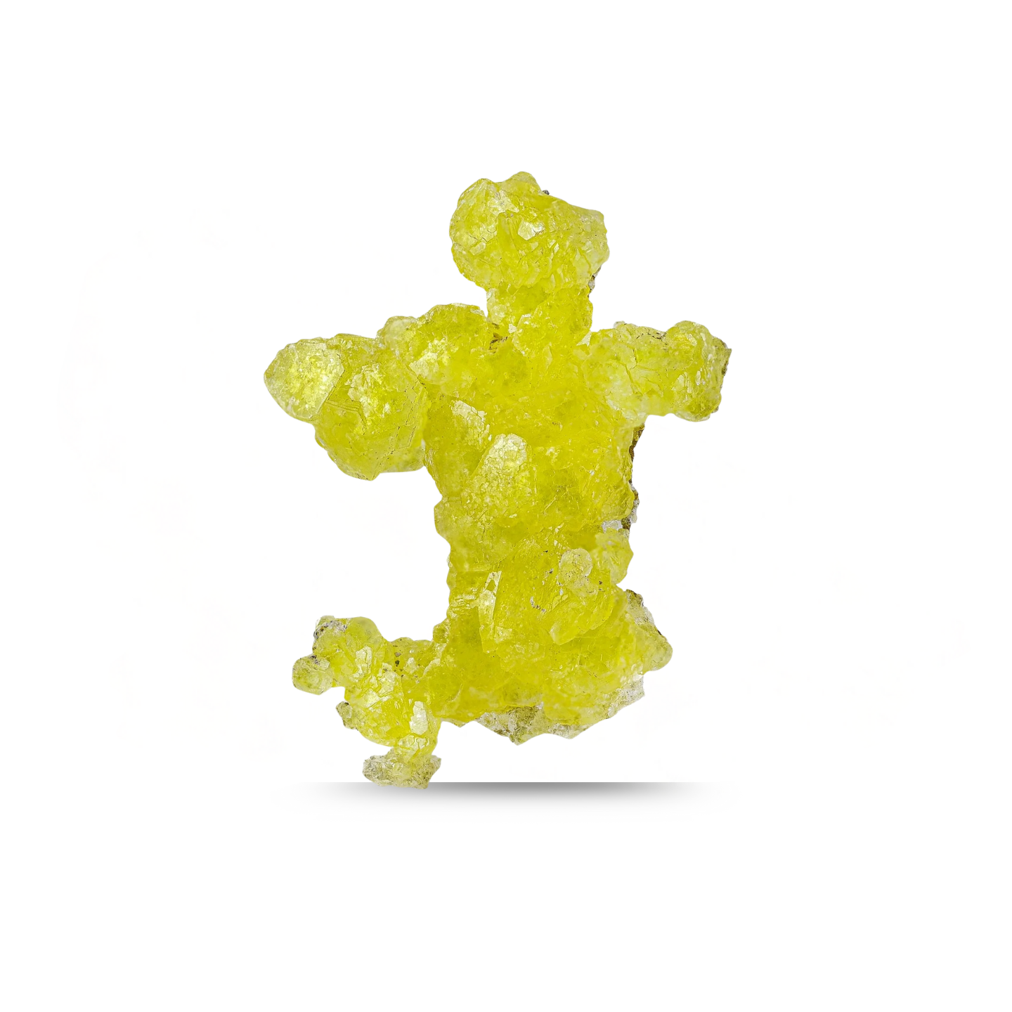 Yellow crystal-like object on a white background