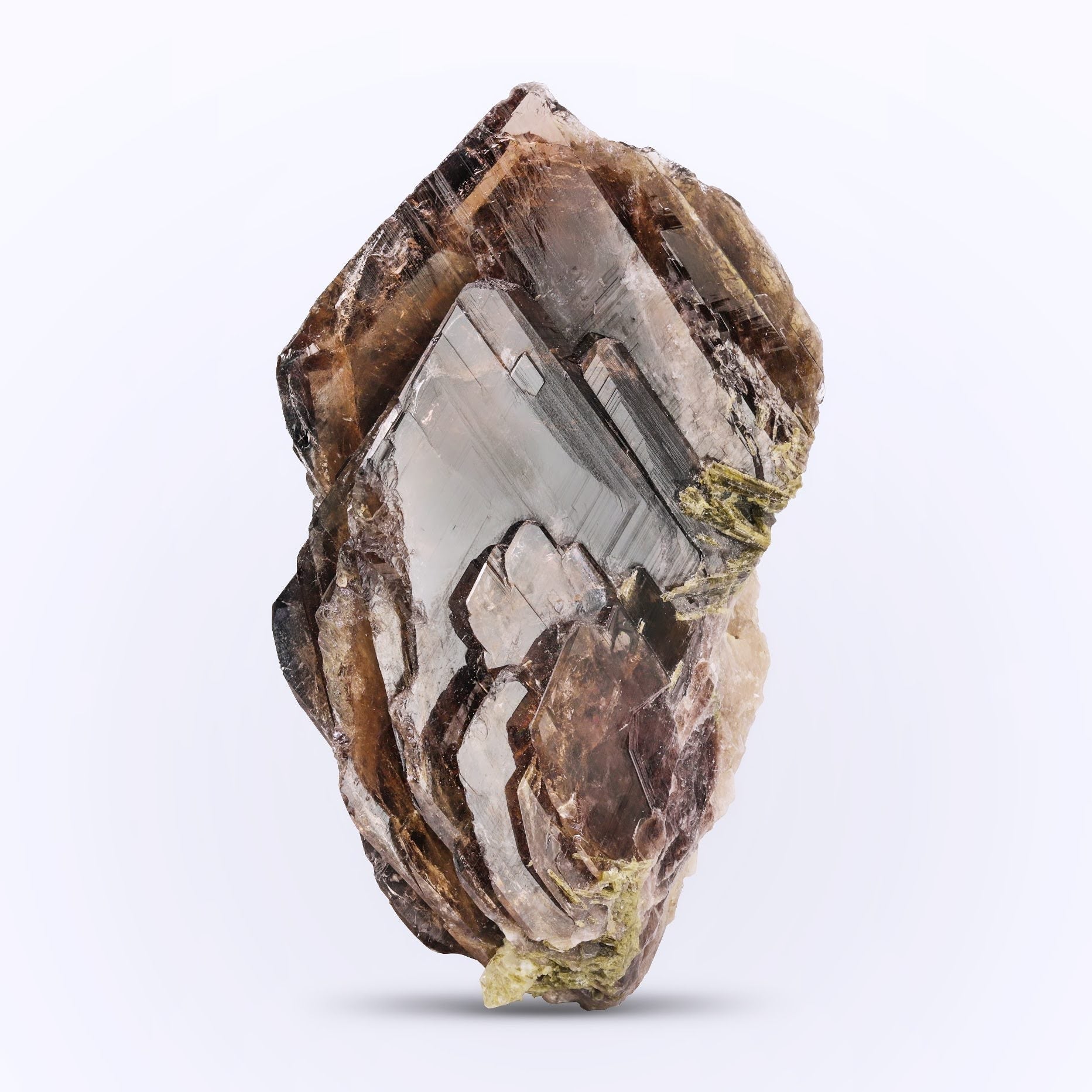lustrous Axinite crystal aggregate with Epidote from Pakistan