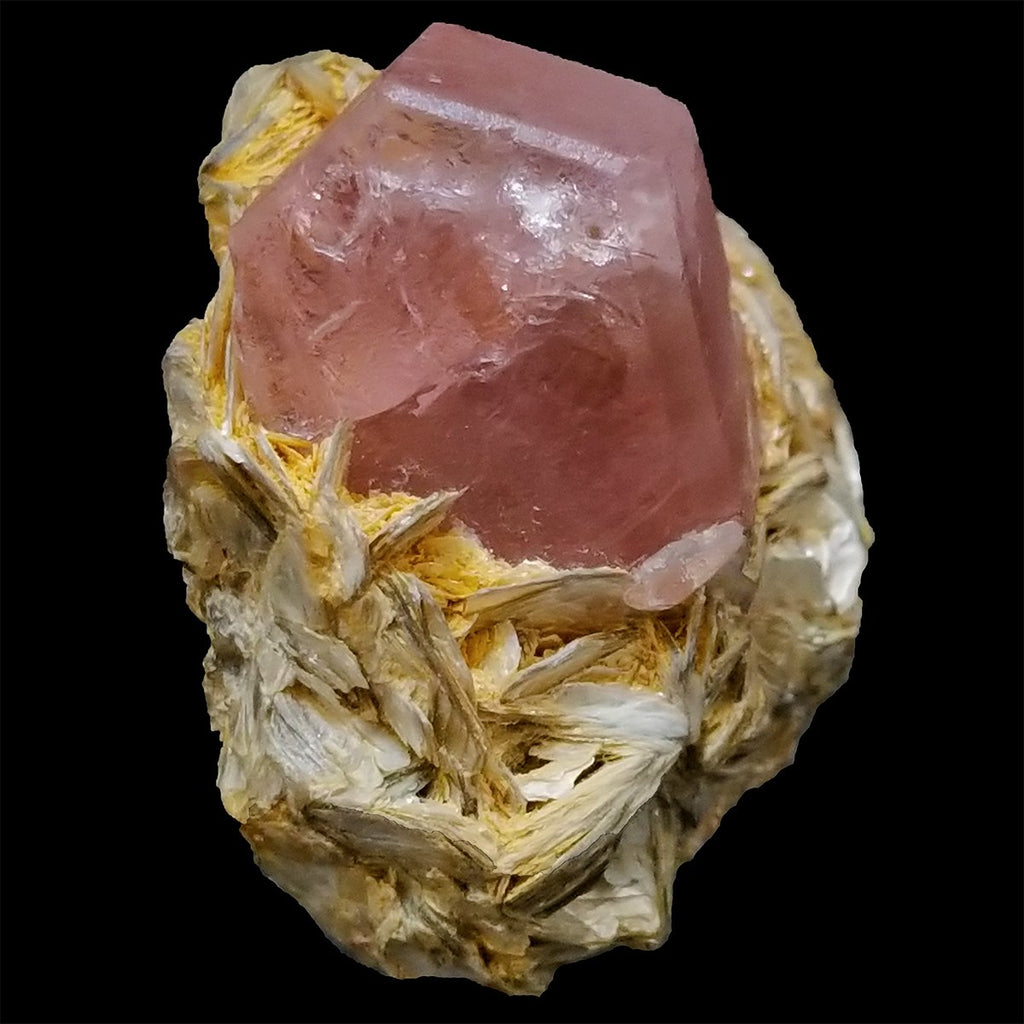 34 Gram Deep Pink Color Complete Apatite Crystal Grow on Muscovite Matrix