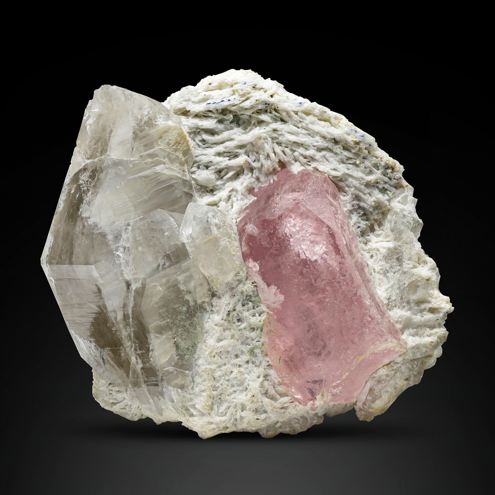 Morganite On Cleavelandite With Quartz From Afghanistan