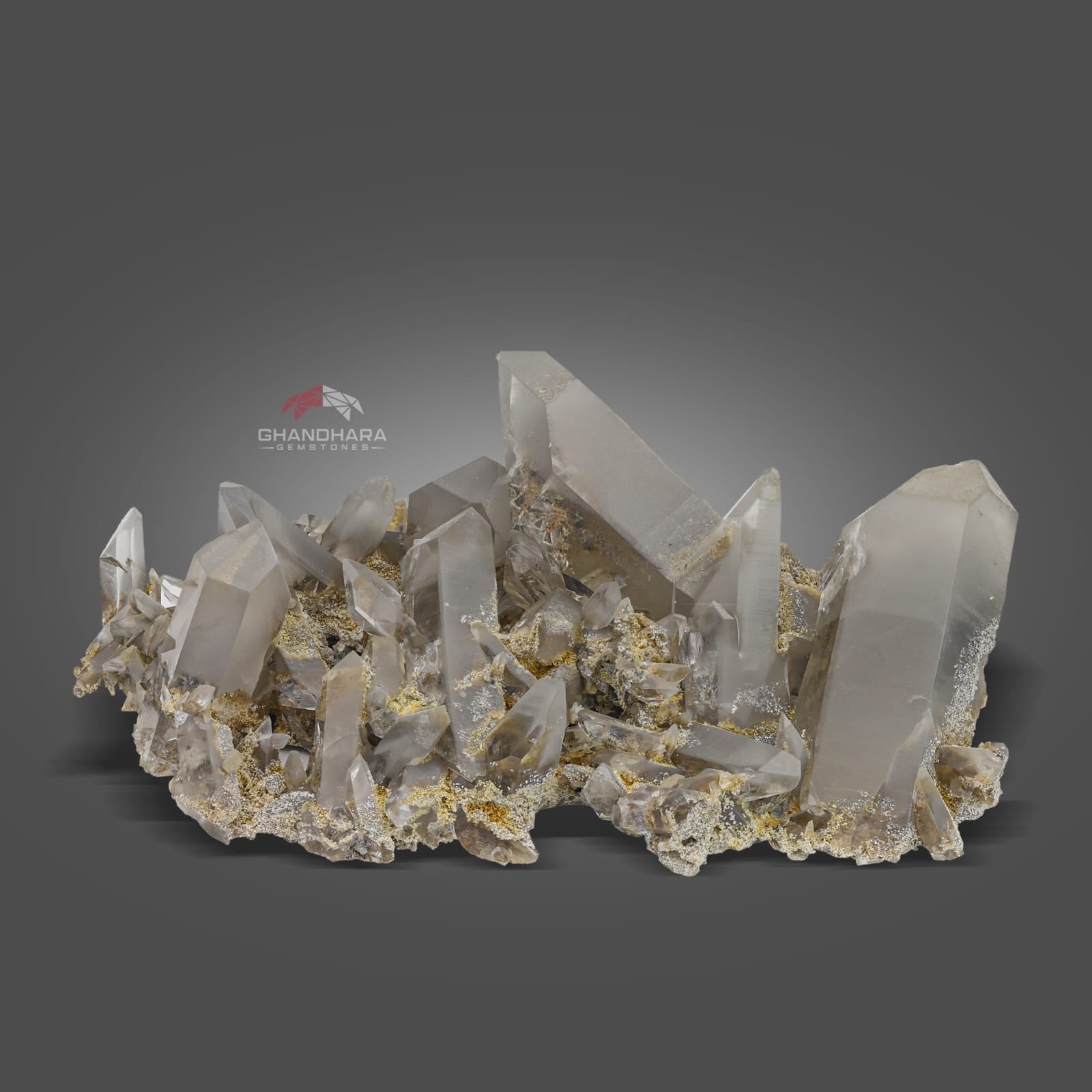 Gorgeous Robust Cluster of Pointed Quartz Crystals
