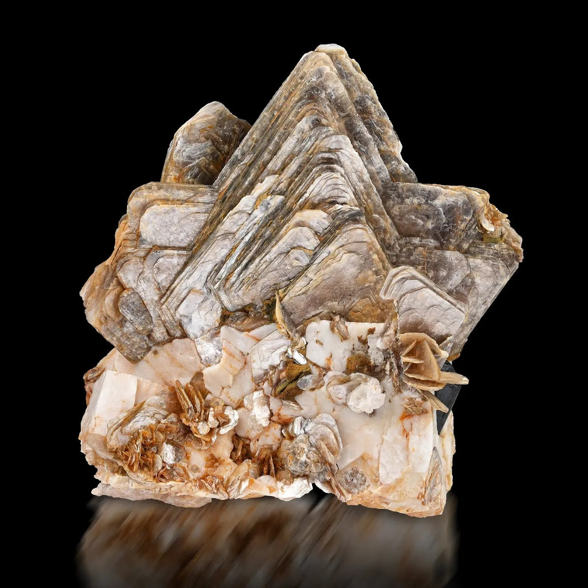 Star Muscovite Mica On Feldspar
