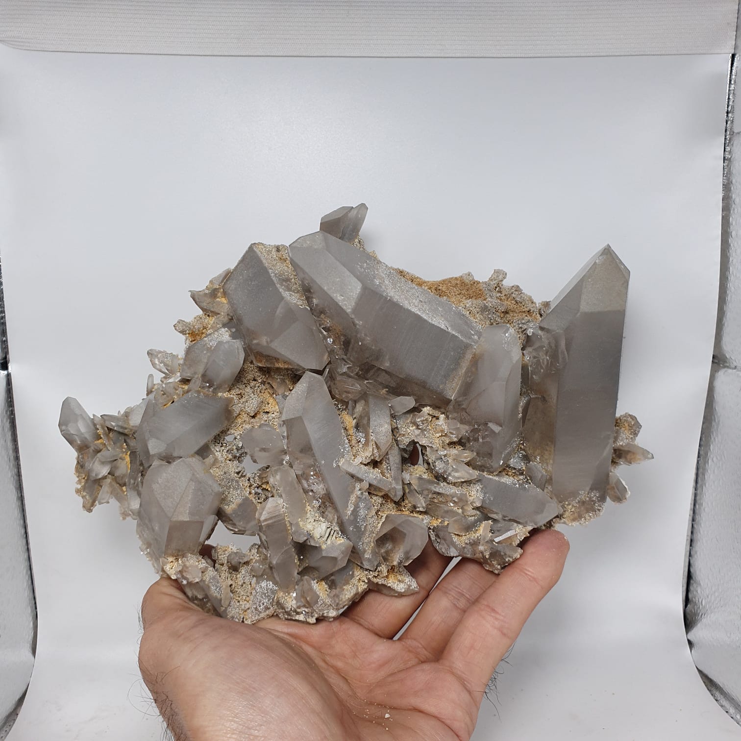 Gorgeous Robust Cluster of Pointed Quartz Crystals