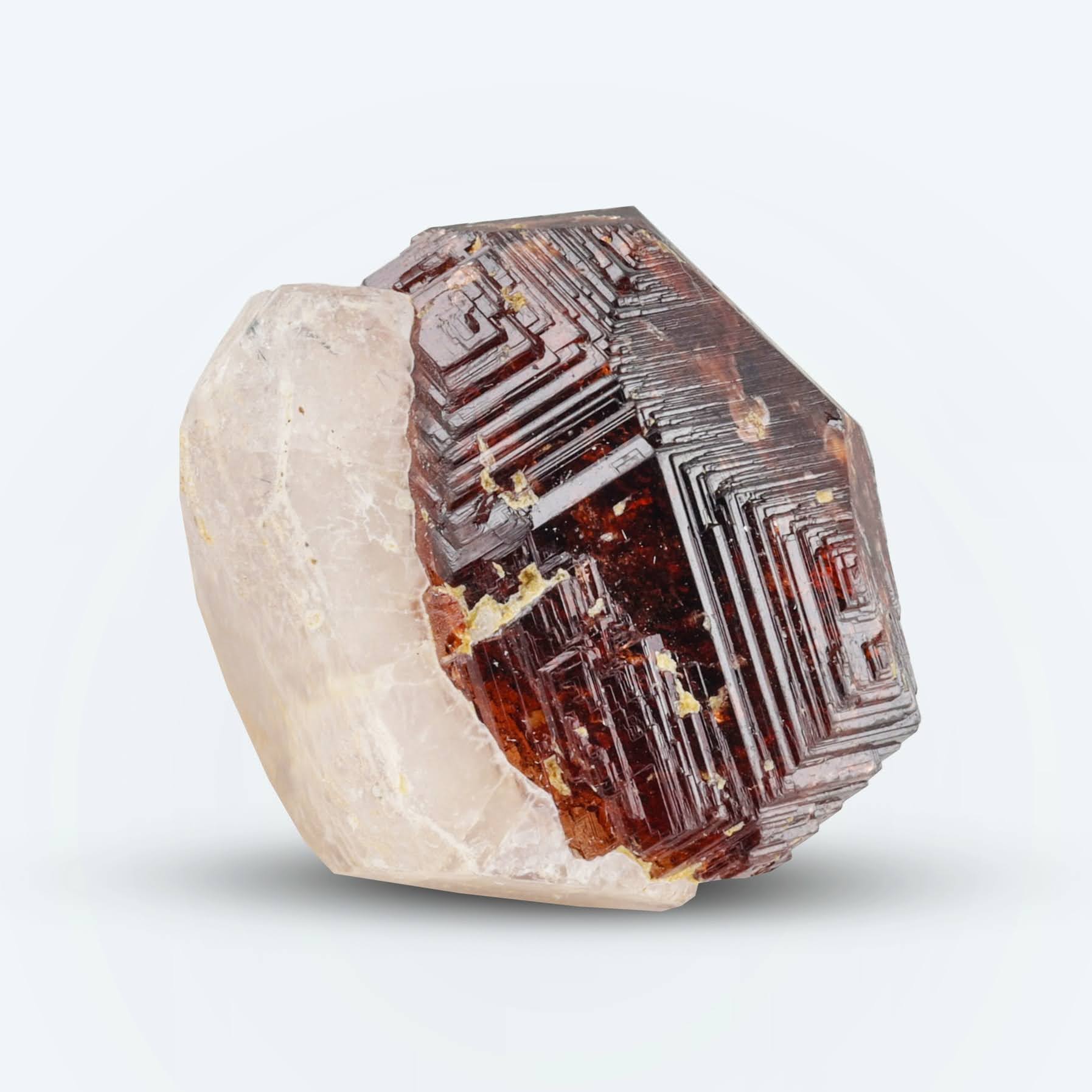 Gorgeous Spessartine Garnet crystal on Pink Apatite from Pakistan