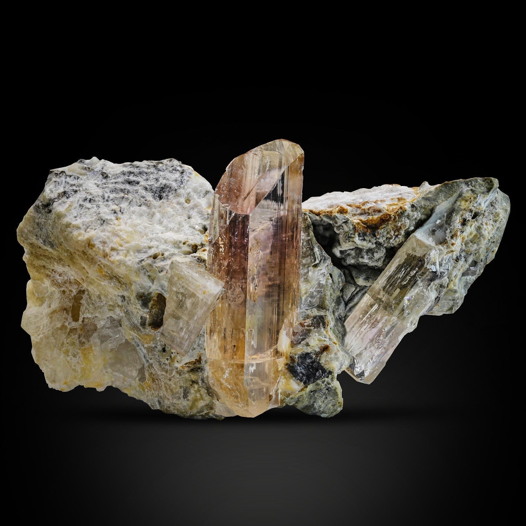 Imperial Topaz Crystal On Matrix From Pakistan