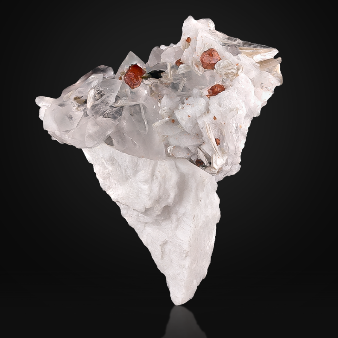 Natural Garnet On Quartz 