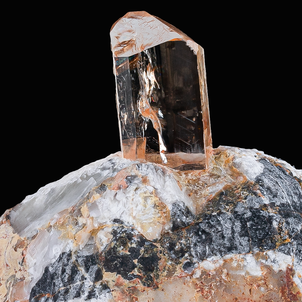 Topaz Crystal On Calcite