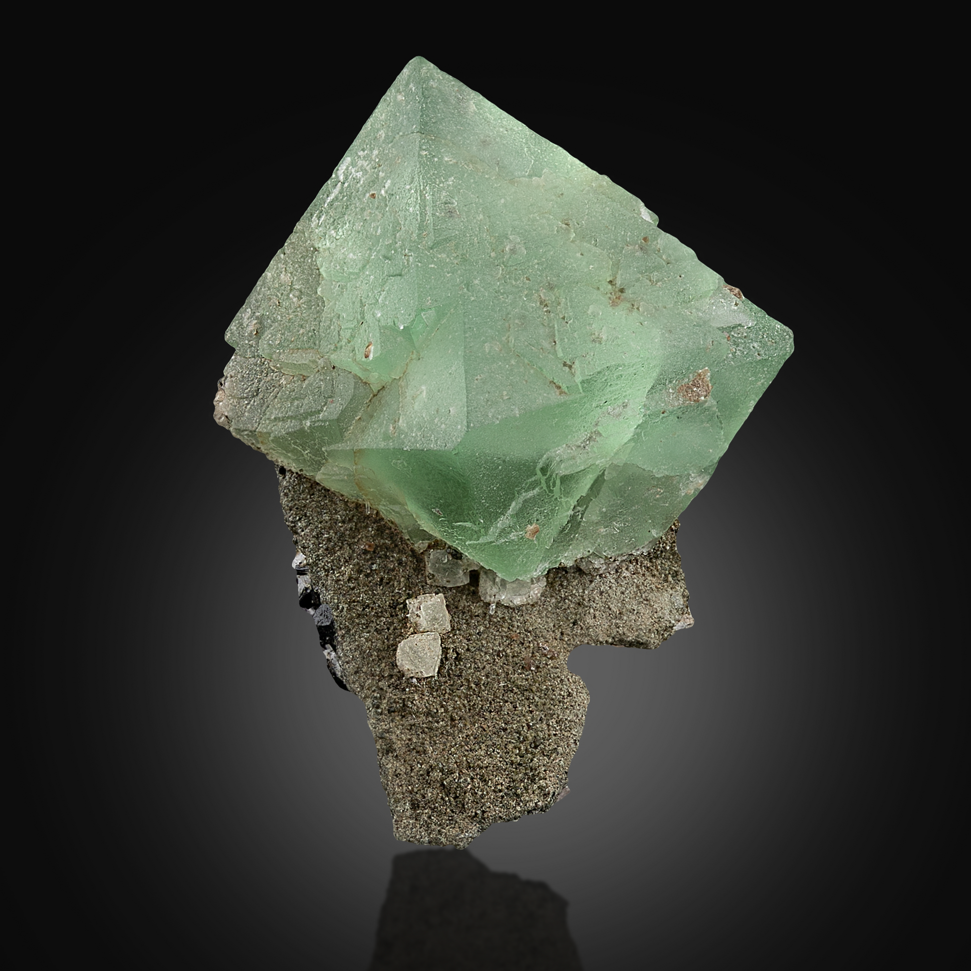 Fluorite Crystal On Muscovite