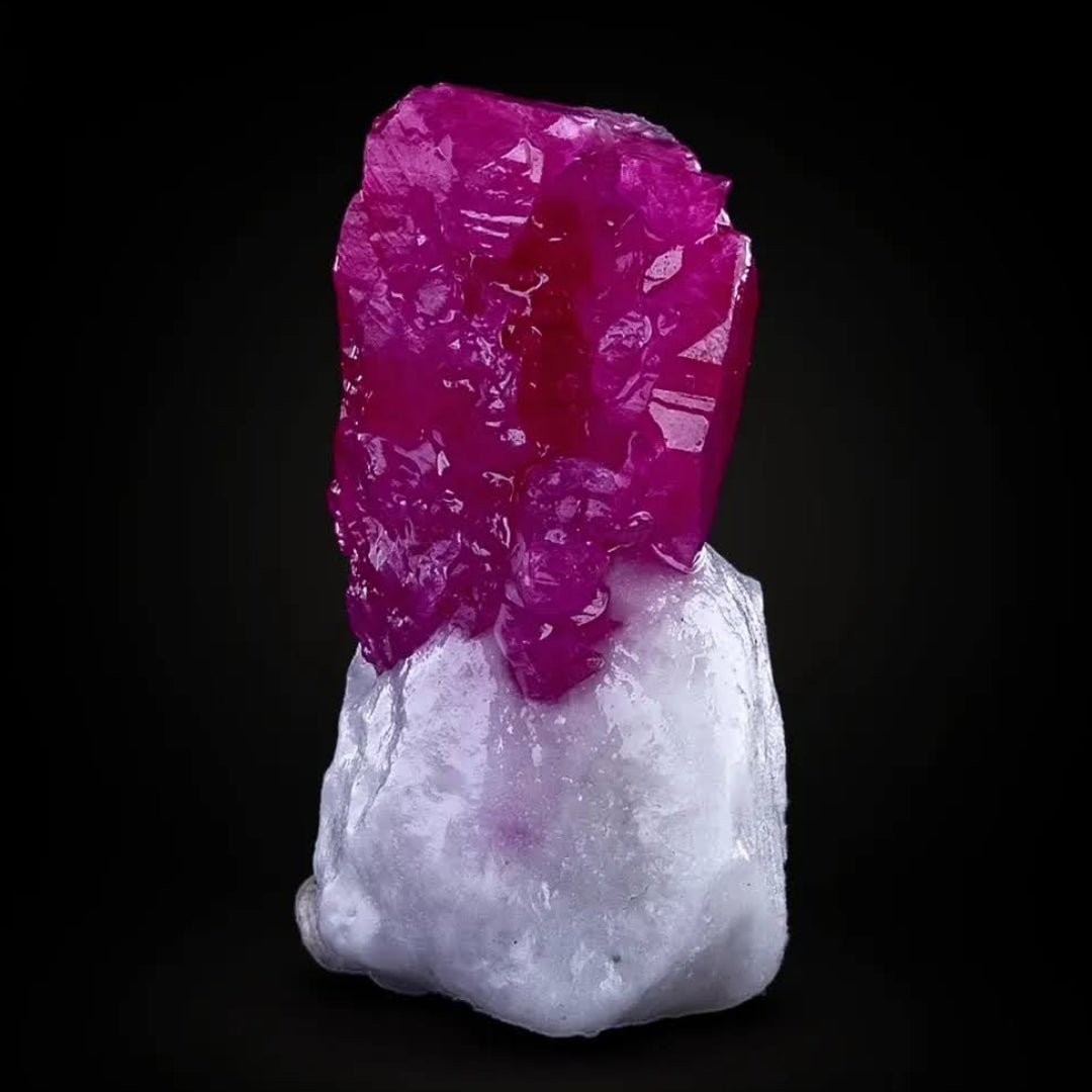 Red Ruby Crystal on Marble