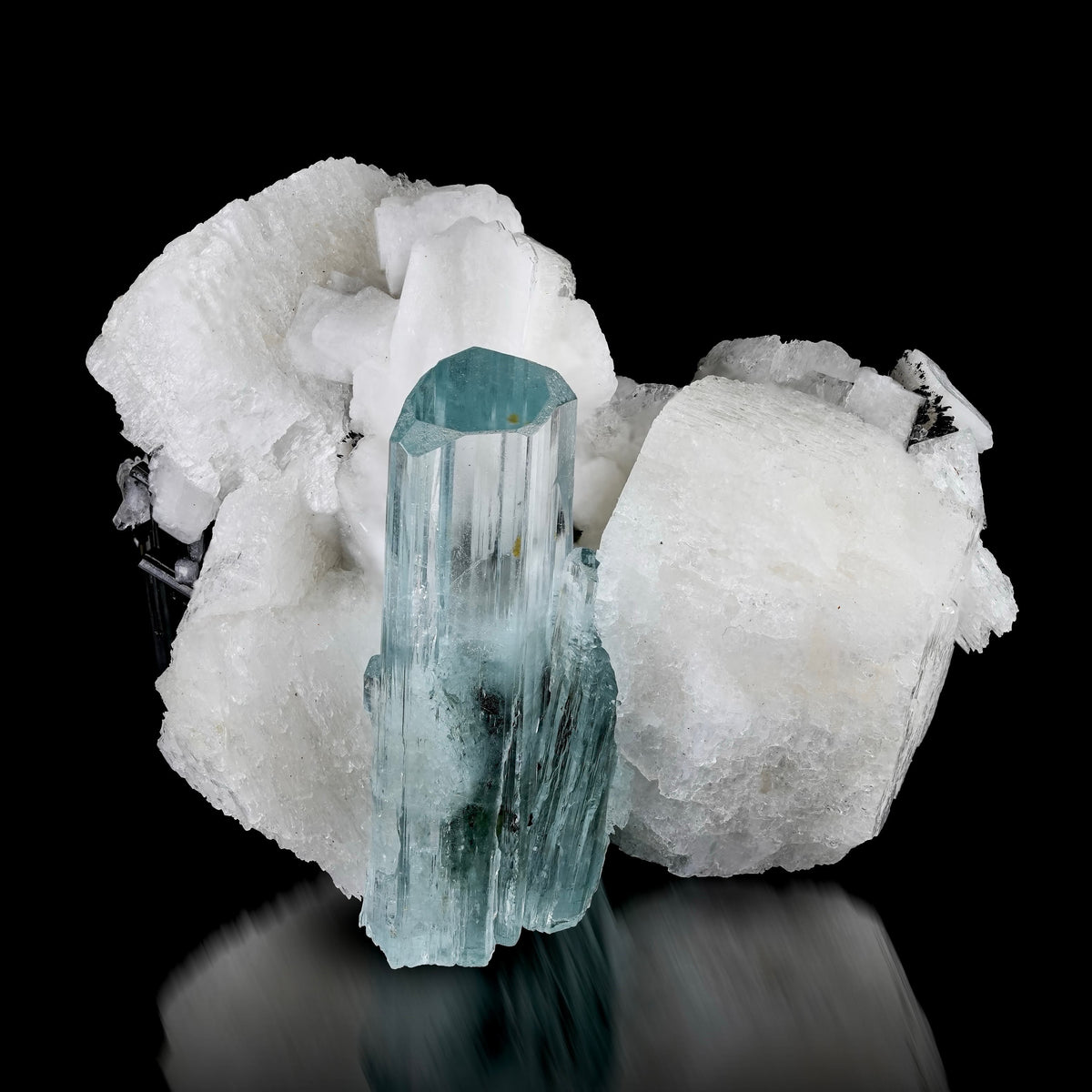 95g Aquamarine on Albite with Tourmaline
