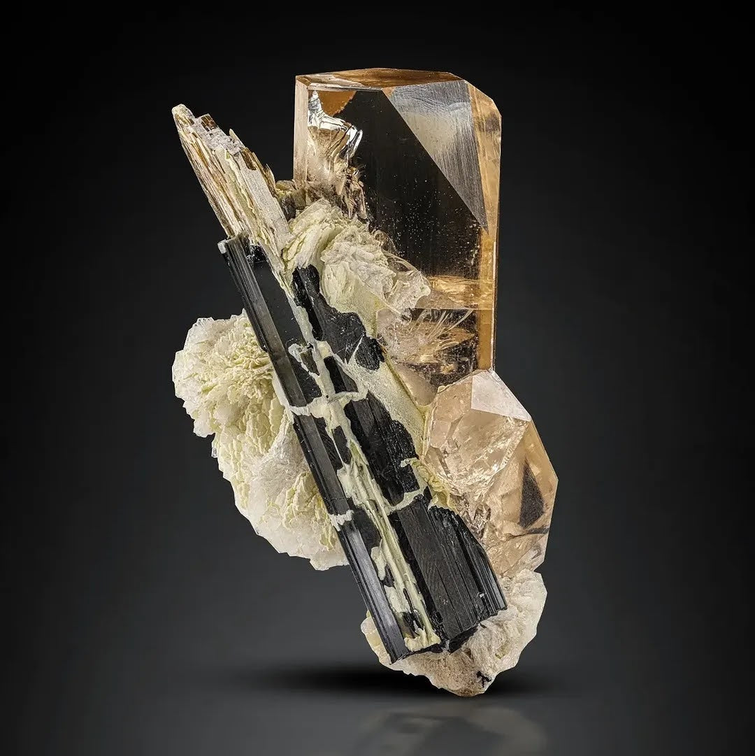 adorable combination specimen of Topaz with Schorl from Pakistan