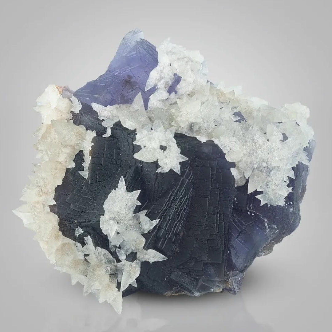 Lavender Fluorite With Calcite 