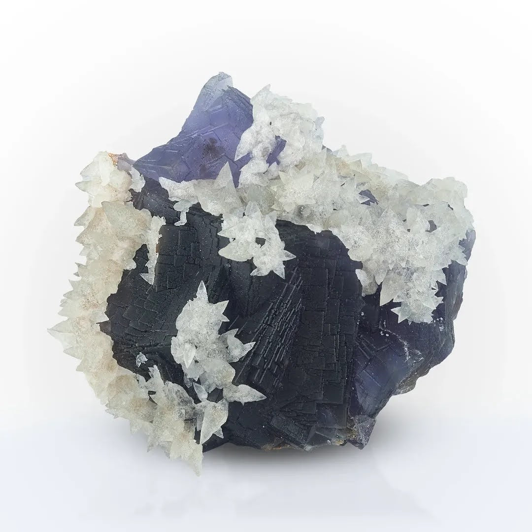 Lavender Fluorite With Calcite 