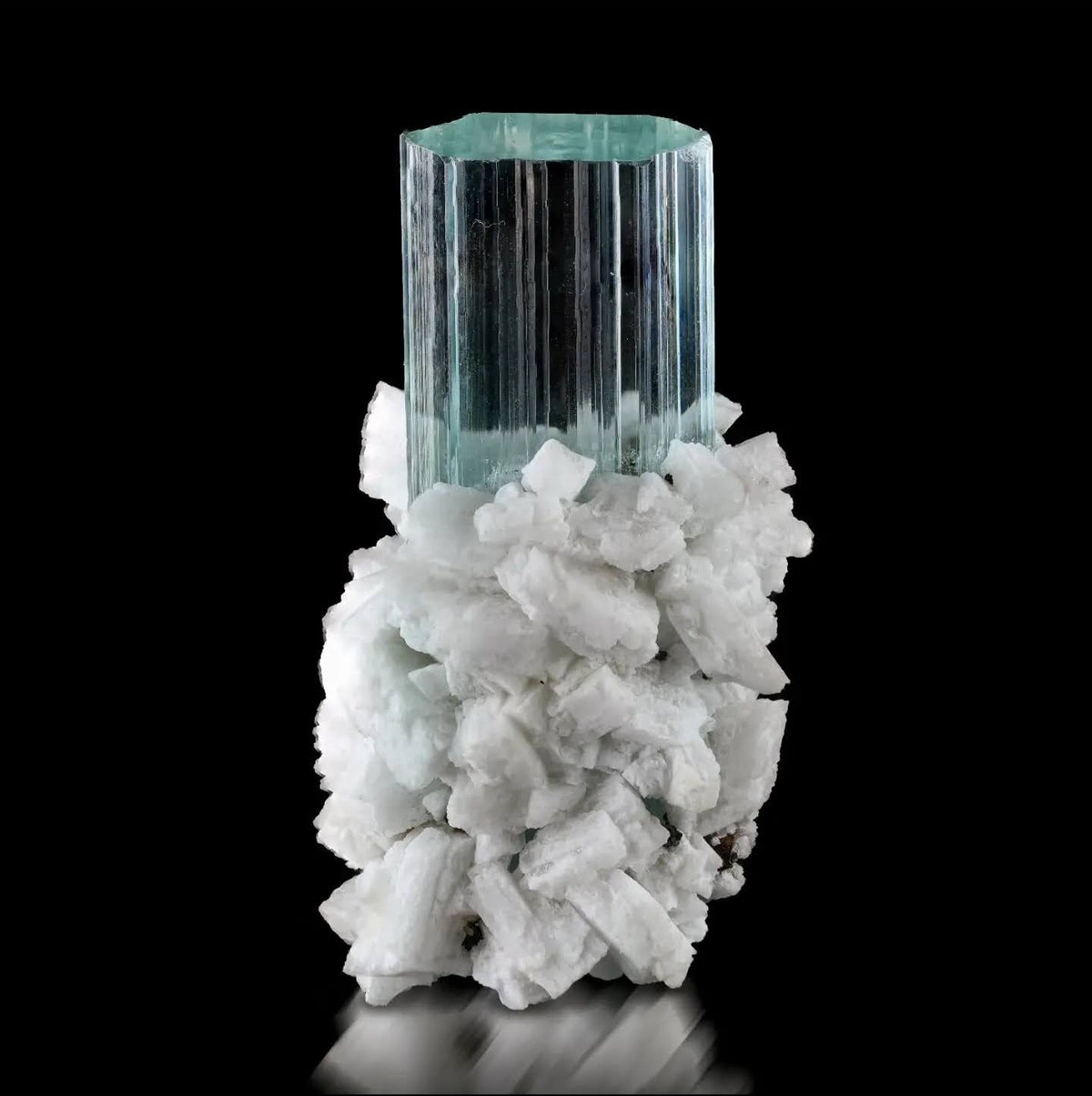 40g Flawless Aquamarine Crystal with Albite