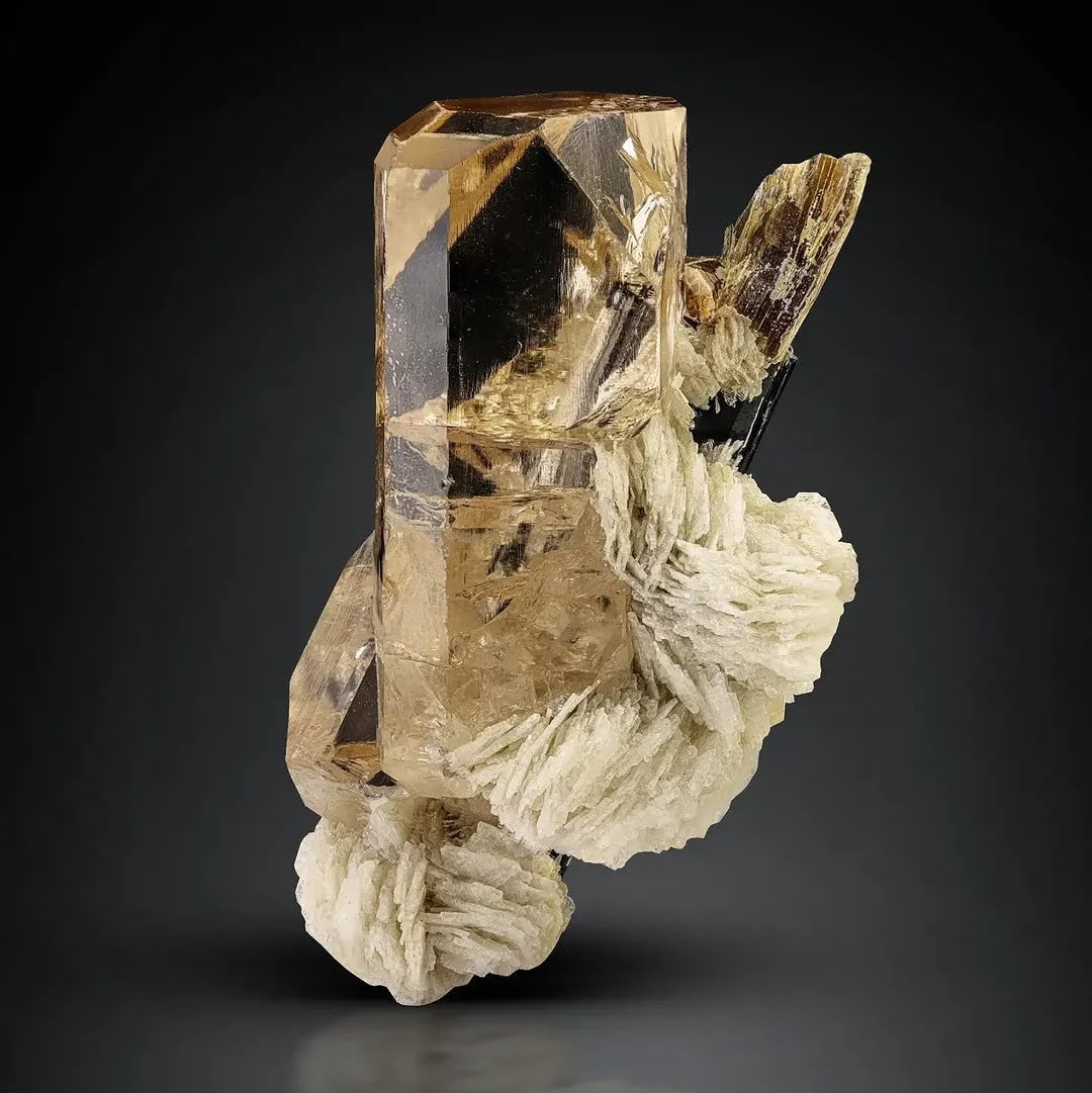 adorable combination specimen of Topaz with Schorl from Pakistan