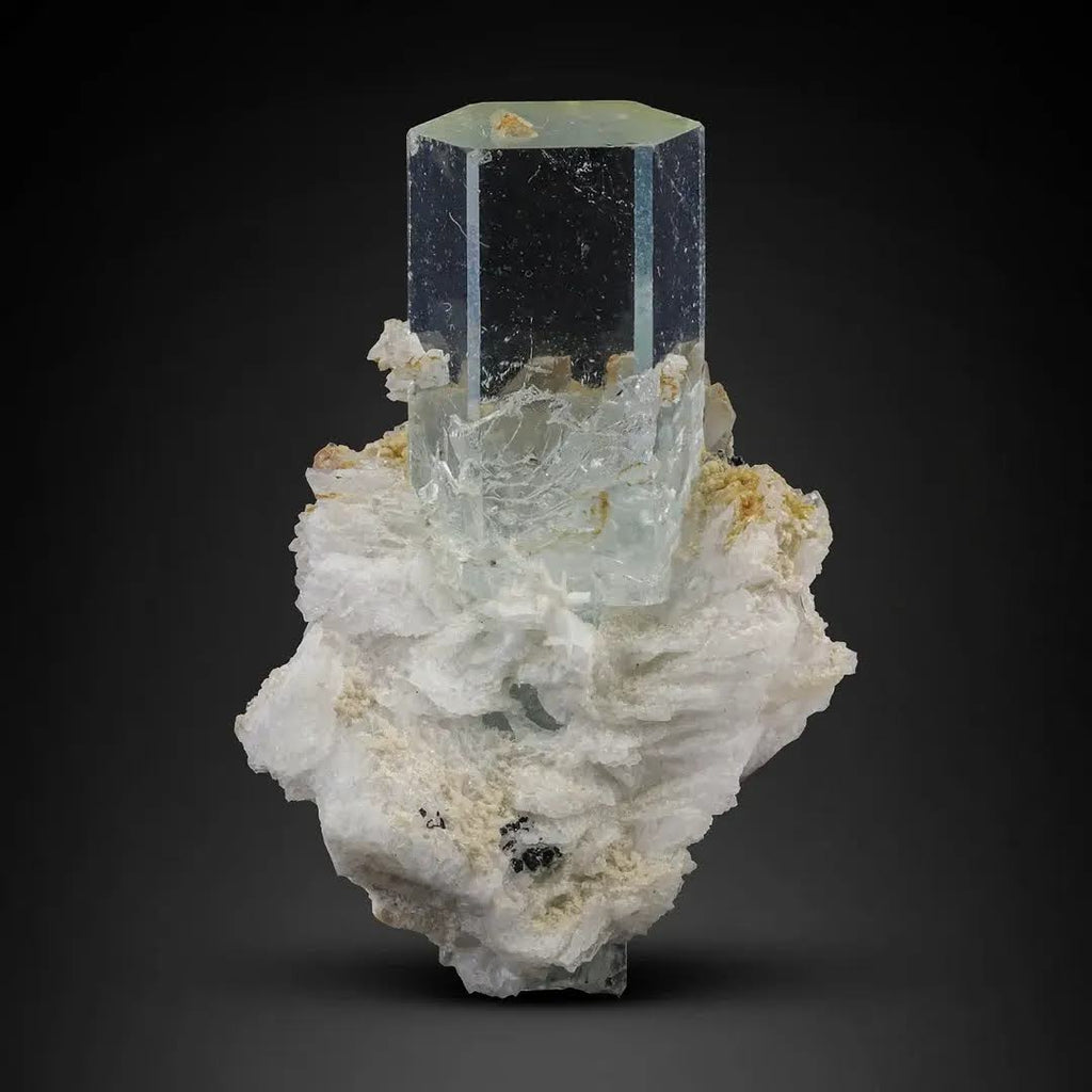 High Quality Batch of Aquamarine Crystals on Albite From Pakistan