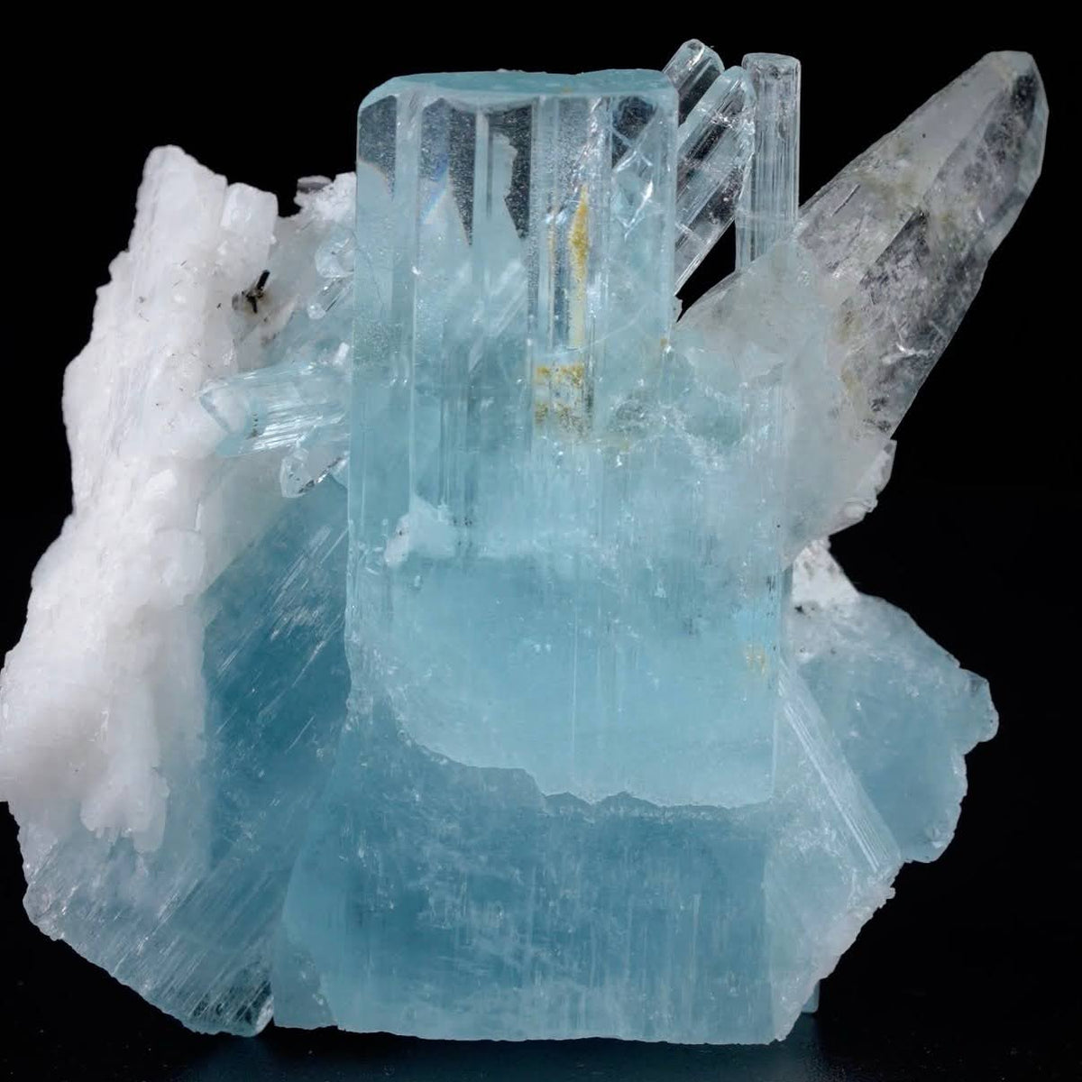 85g Aquamarine on Albite with Tourmaline