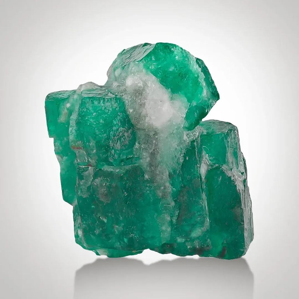 Green Emerald With Calcite