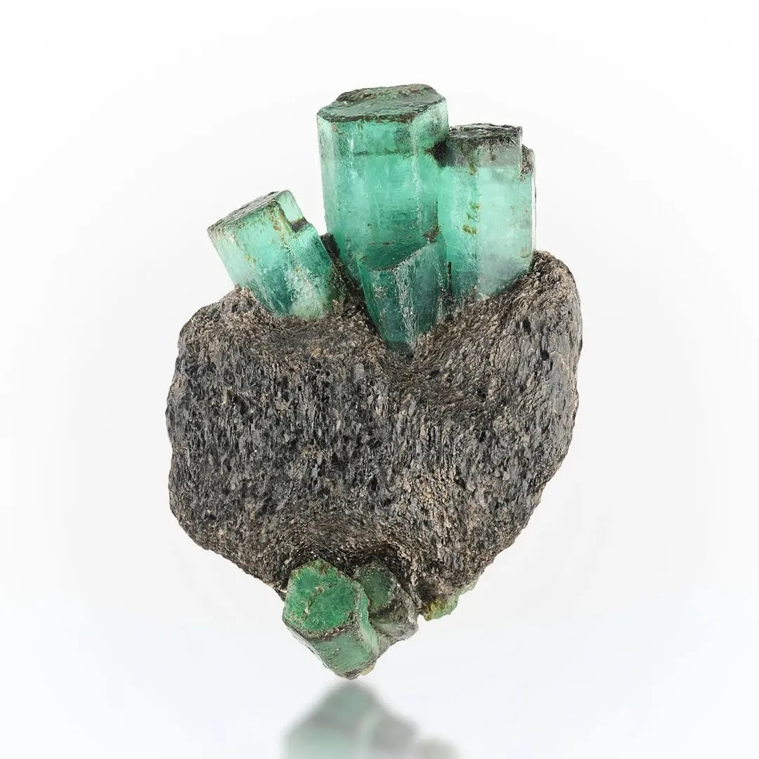 Emerald Crystal Cluster on Mica