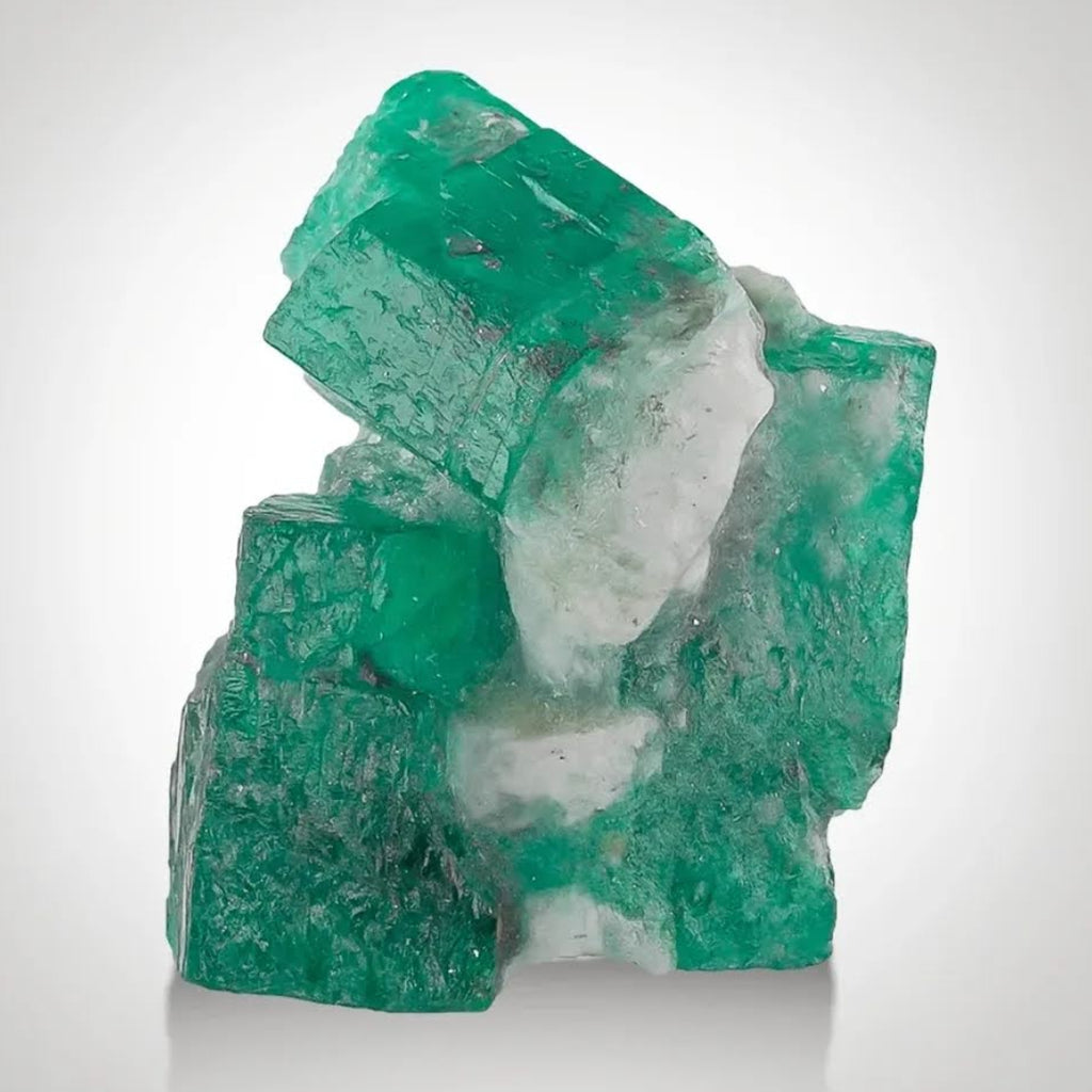 Green Emerald With Calcite