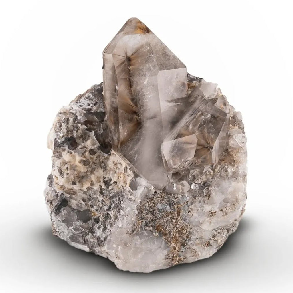 Crystal rock on a white background
