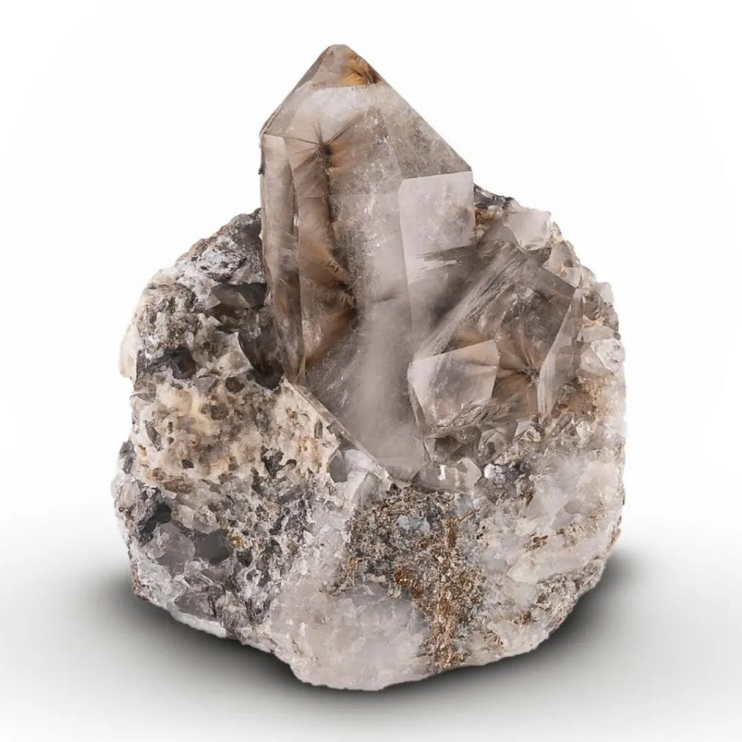 Crystal rock on a white background