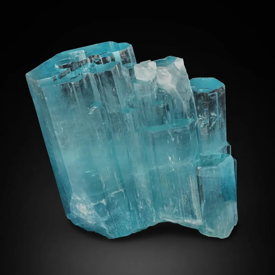 Giant Sky Blue Aquamarine Fatty Crystal Cluster from Pakistan