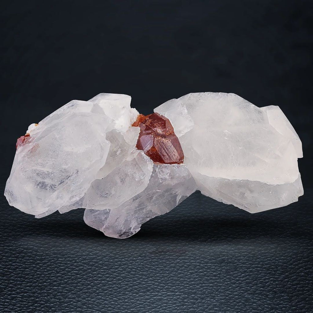 Red Hassonite Garnet Crystals Nicely Positioned on Quartz from Pakistan